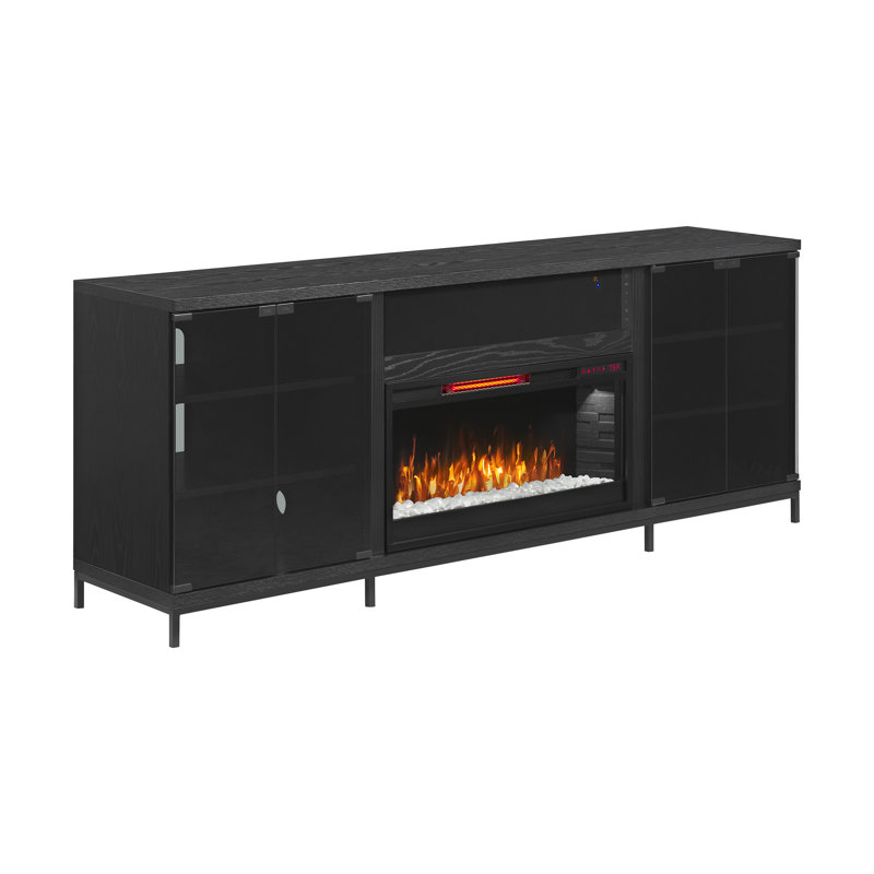 Greentouch TV Stand for TVs up to 78" with Electric Fireplace Included